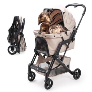 Foldable 4 Wheels Pet Strollers Suitable for Dogs and Cats Weighing No More Than 66 Pounds