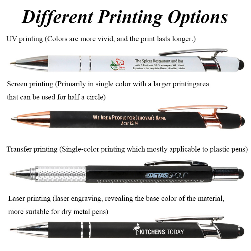 Bulk Custom Stylus Black Ink Rubberized Soft Touch Ballpoint Pen with Logo - Image 6