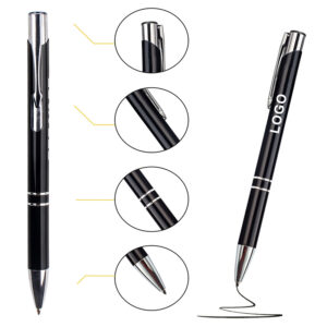 Custom Logo Imprint 1.0mm Ink Metal Colorful Ballpoint Pen Wholesale for Office