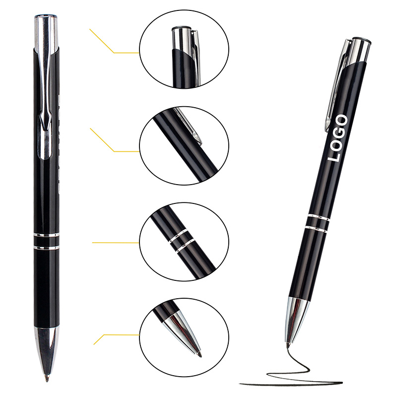 Custom Logo Imprint 1.0mm Ink Metal Colorful Ballpoint Pen Wholesale for Office