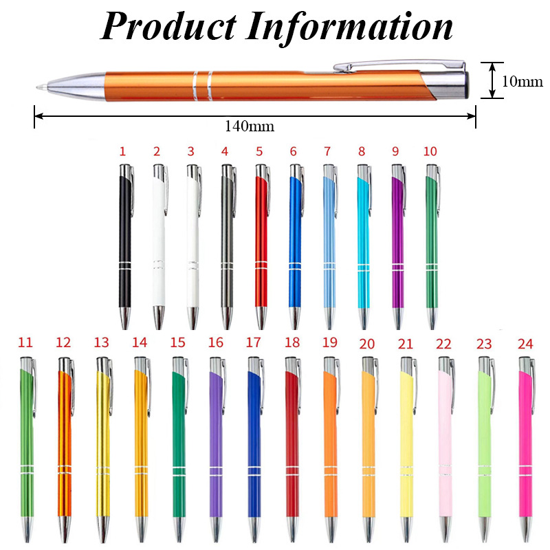 Custom Logo Imprint 1.0mm Ink Metal Colorful Ballpoint Pen Wholesale for Office - Image 2