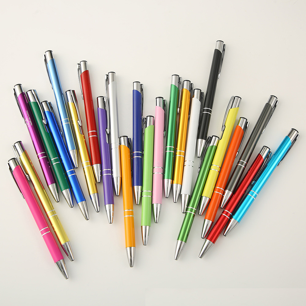 Custom Logo Imprint 1.0mm Ink Metal Colorful Ballpoint Pen Wholesale for Office - Image 4