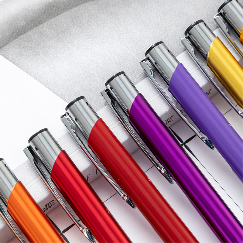 Custom Logo Imprint 1.0mm Ink Metal Colorful Ballpoint Pen Wholesale for Office - Image 6