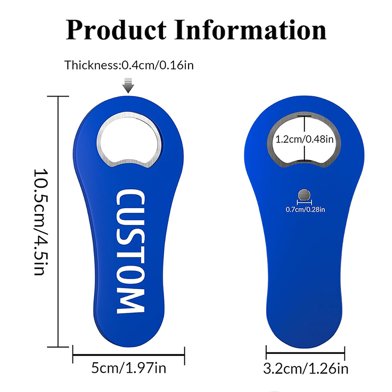 Custom Logo Magnetic Plastic Beer Bottle Opener as Gifts (Blue) - Image 2