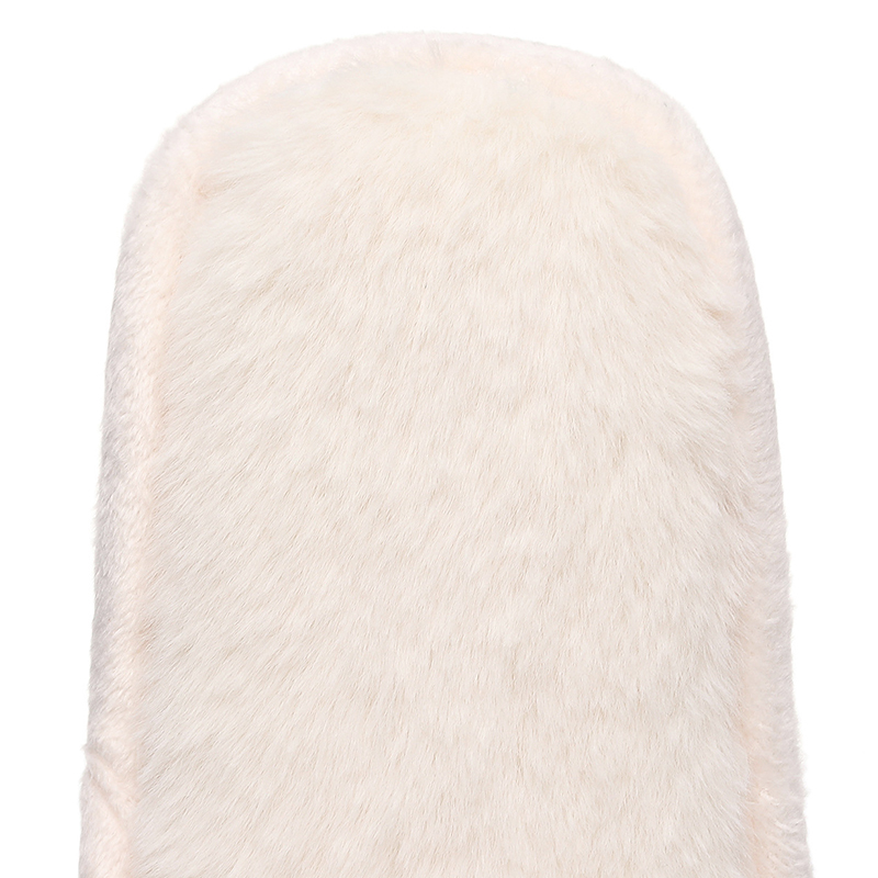 Customized White Soft Plush Fluffy Rhinestone Winter Bride Slippers for Wedding - Image 12