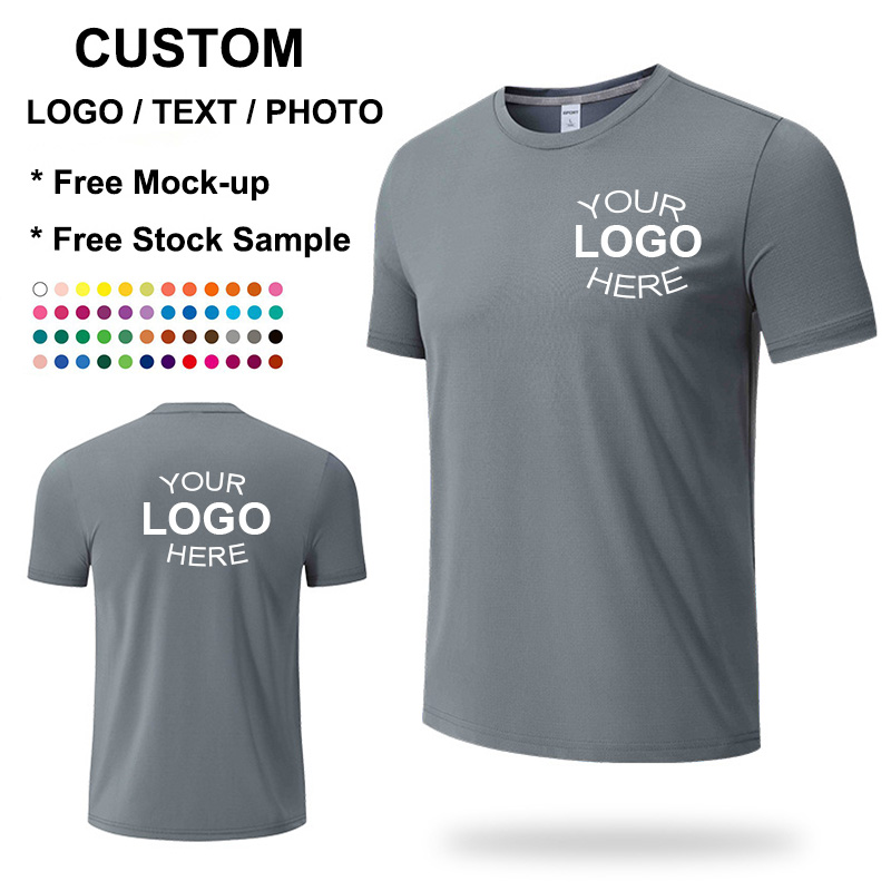 Custom Logo Quick Dry Workout Athletic Running Summer Men's Short Sleeve T-Shirt