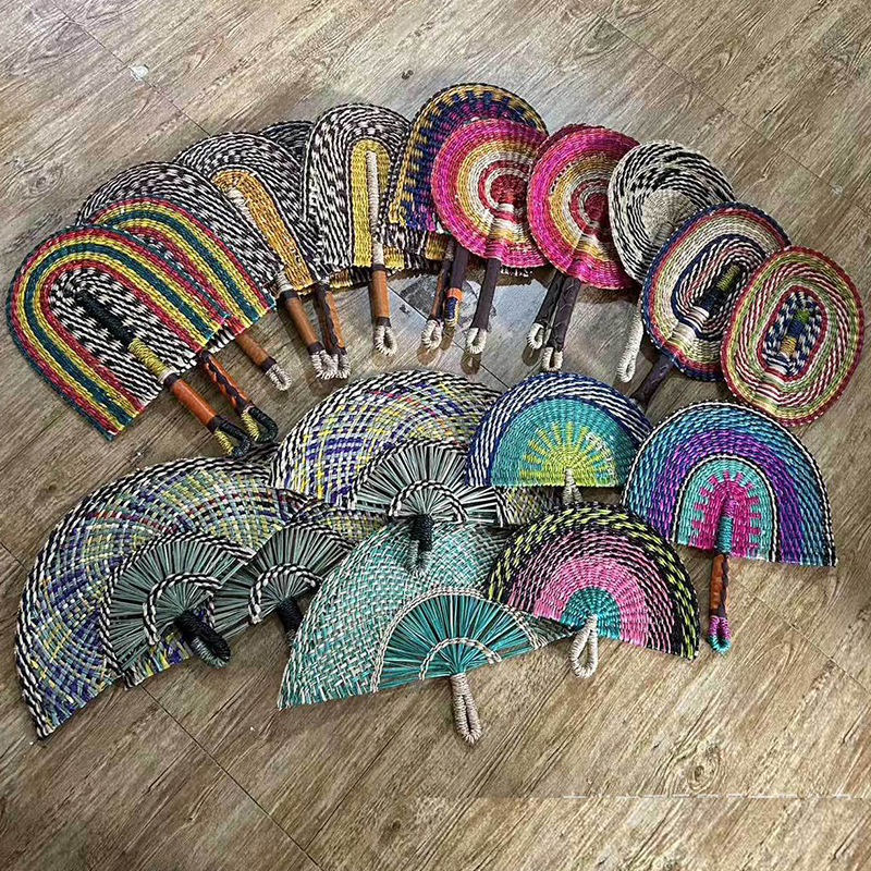 Custom Handwoven Natural Sea Grass Decoration Wall Hanging Fan for Home - Image 4