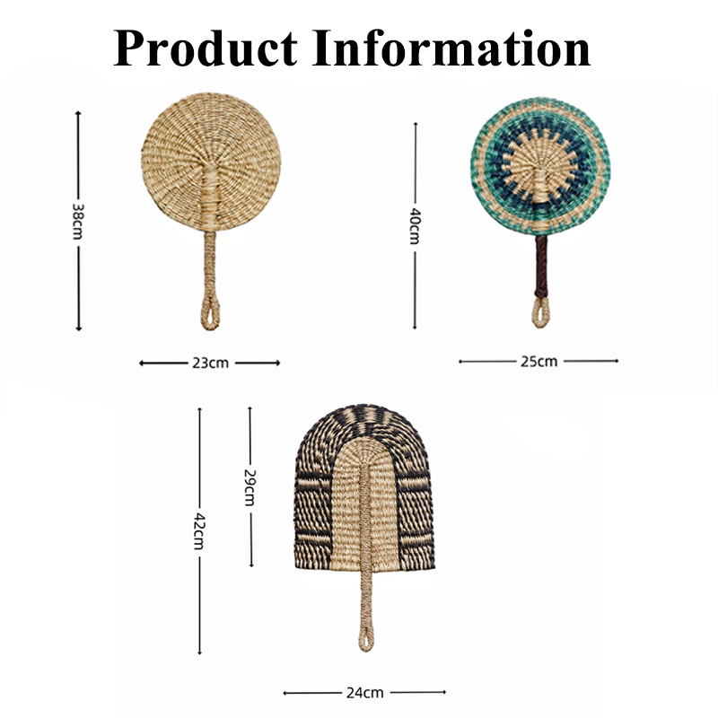 Custom Handwoven Natural Sea Grass Decoration Wall Hanging Fan for Home - Image 2