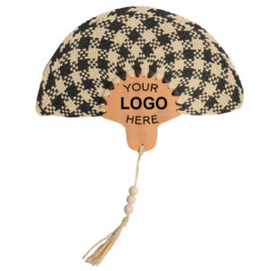 Custom Handwoven Made Elegant Gift Summer Natural Raffia Straw Palm Hand Fan for Wedding