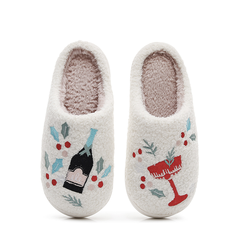 Design Your Own Logo Cozy Fuzzy House Indoor Home Use Warm Winter Slippers Customized