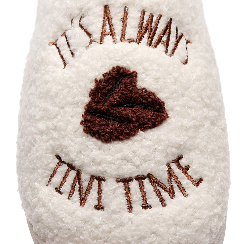 Custom Design Your Logo Cozy Fuzzy House Indoor Home Use Warm Winter Slippers - Image 3