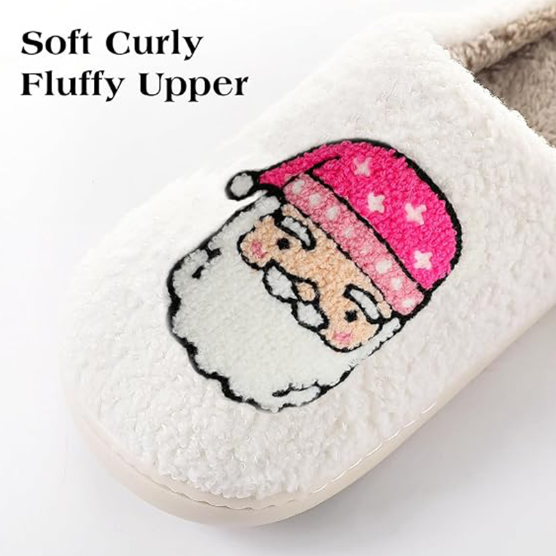 Custom Your Logo Cozy Fuzzy House Indoor Home Use Christmas Warm Winter Slippers - Image 3