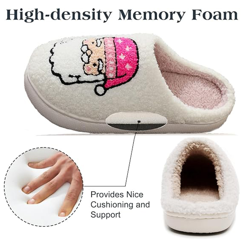 Custom Your Logo Cozy Fuzzy House Indoor Home Use Christmas Warm Winter Slippers - Image 4
