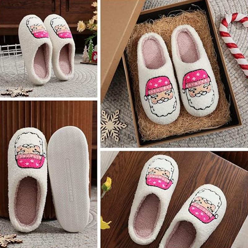 Custom Your Logo Cozy Fuzzy House Indoor Home Use Christmas Warm Winter Slippers - Image 6