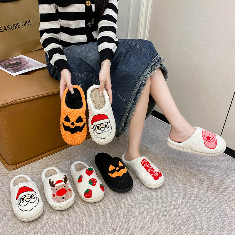 Custom Your Logo Cozy Fuzzy House Indoor Home Use Christmas Warm Winter Slippers - Image 7