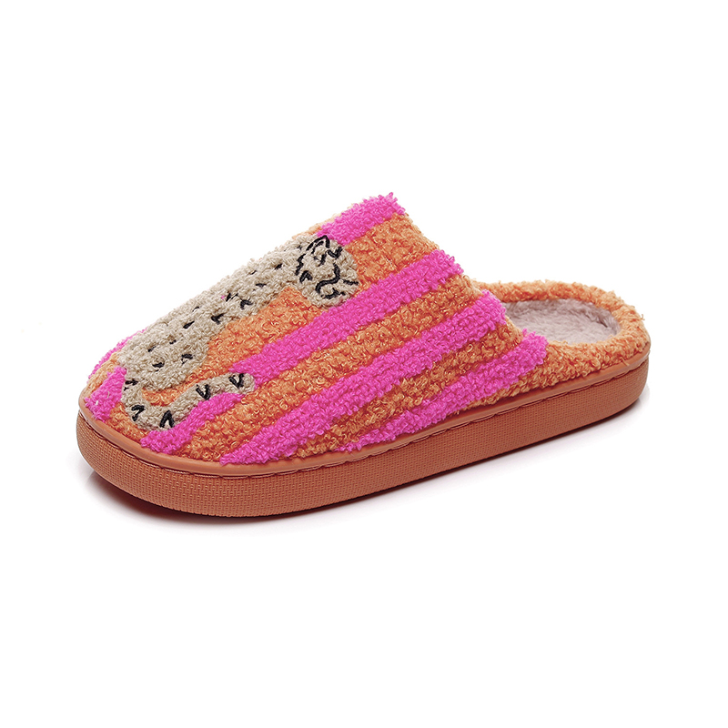 Custom Your Logo Cute Leopard Patterns Indoor Home Use Warm Winter Slippers - Image 4